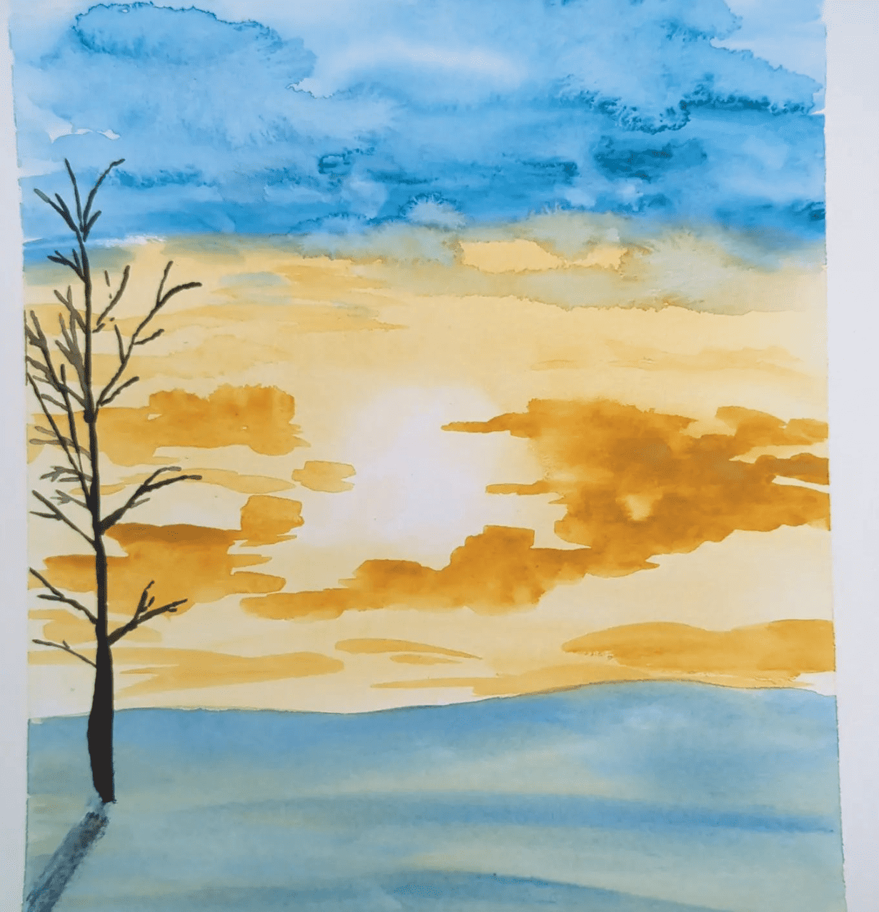 watercolor sunset